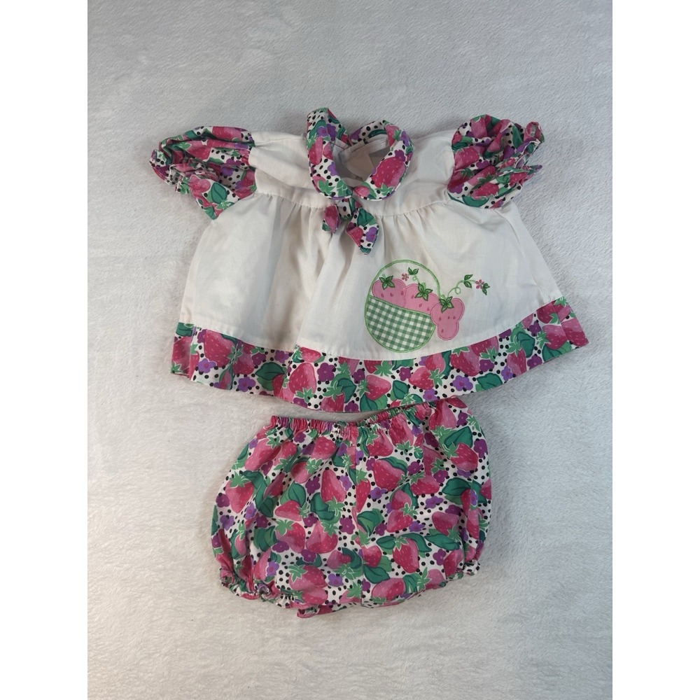 Vintage 90's Smart Steps Baby 3-6 Month‎ Strawberry Top With Bloomers